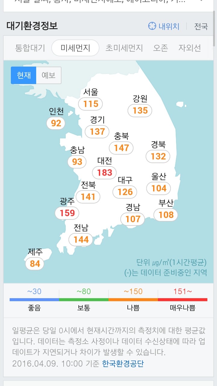 현재 전국 미세먼지 | 인스티즈
