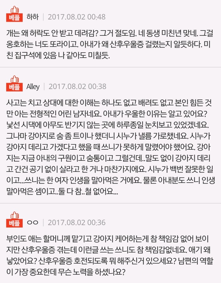 산후우울증 아내가 제 여동생 뺨을 때렸어요 | 인스티즈