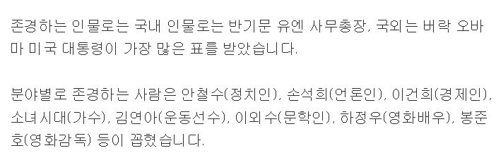 2015년 전국 대학생 인물 선호도 조사 | 인스티즈
