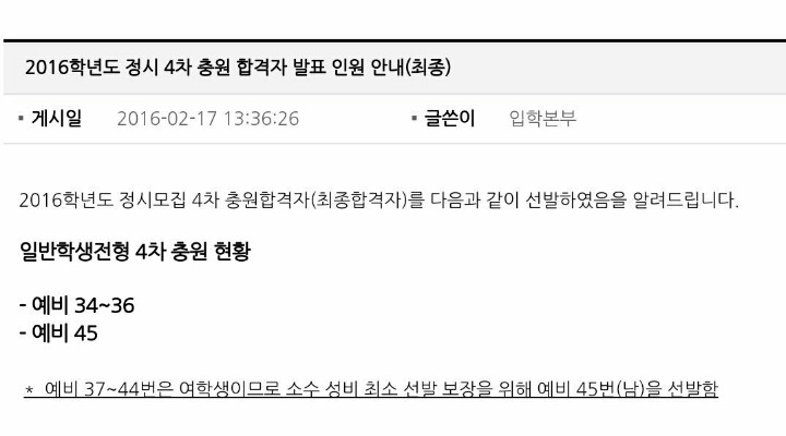 소수성비 최소 선발 보장을 위해 여학생은 탈락 | 인스티즈