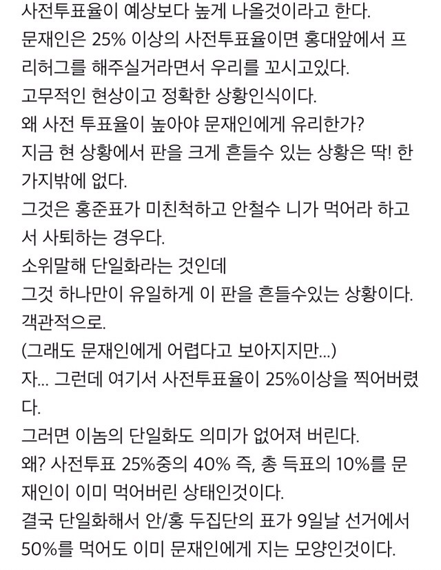 사전 투표율이 높은 게 문재인한테 유리한 이유.txt | 인스티즈
